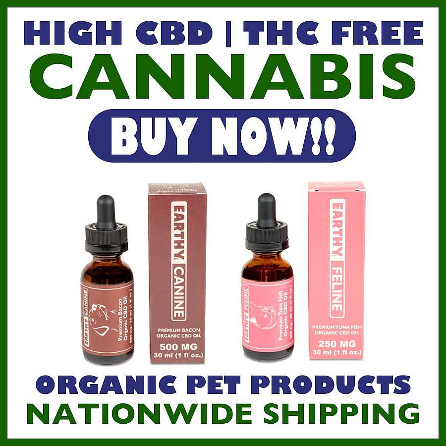 Earthy Now brand Dog Canine CBD Oil, Cat Feline CBD Oil