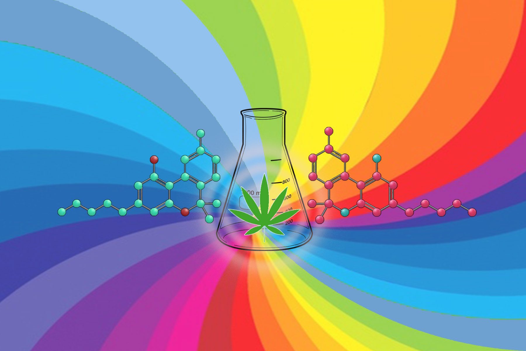 illustration with cannabis leaf