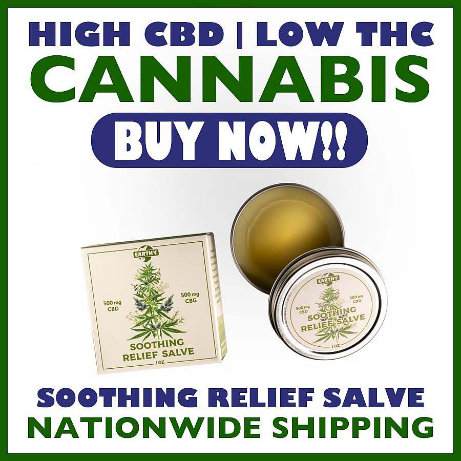 Earthy Now High CBD Low THC Cannabis Soothing Relief Salve