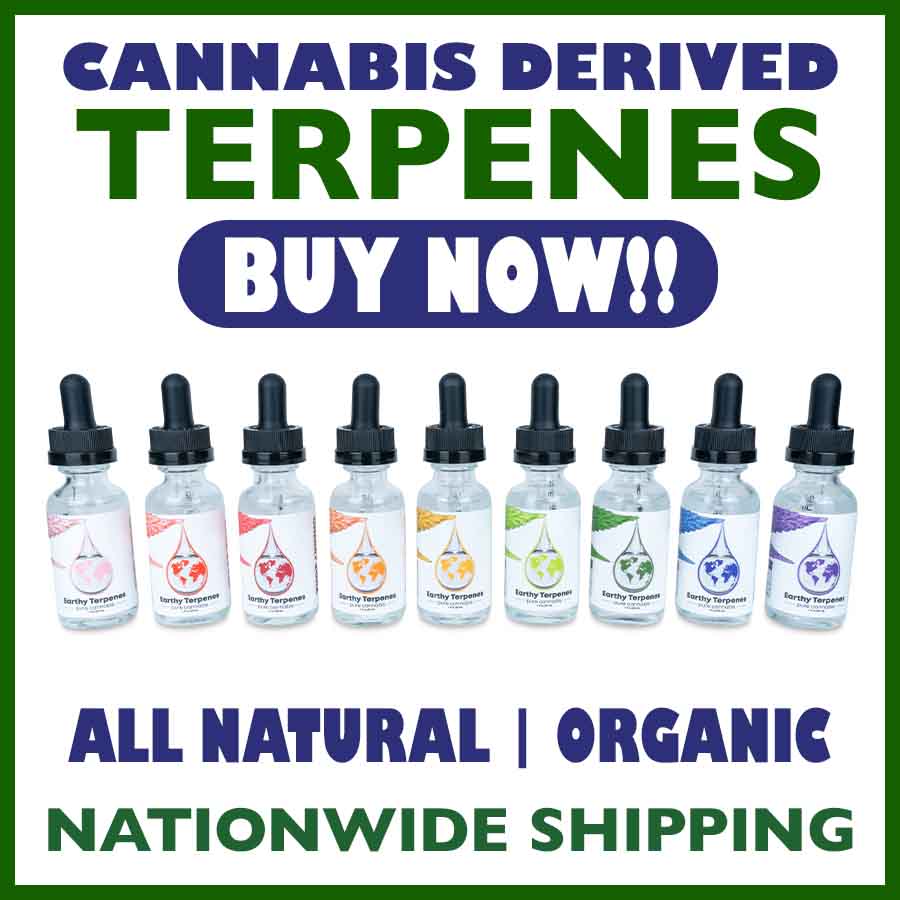 Jars of cannabis derived Earthy Terpenes