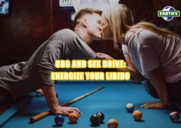 Man and woman kissing on pool table. Earthy Now
