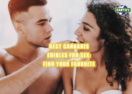 A couple in bed in underwear sharing cbd edibles. Best cannabis edibles for sex - find your favorite. Earthy Now