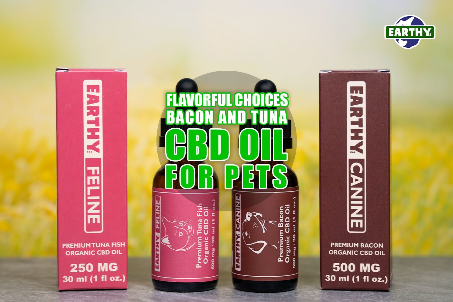 Flavorful Choices: Bacon and Tuna CBD Oils for Pets | Earthy Now
